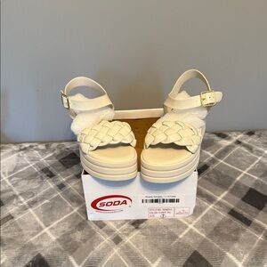 Soda Cream Braided Sandals